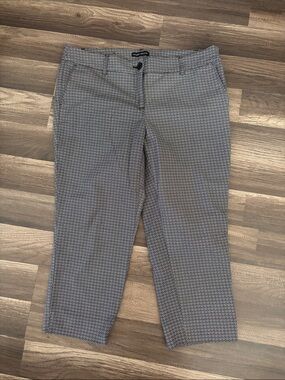 Hilary Radley black & white houndstooth cotton & spandex Capri pants i